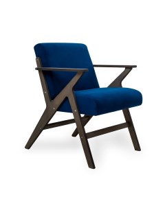 Кресло для отдыха Винтаж 2 темный дуб синий Axioma.woodshop