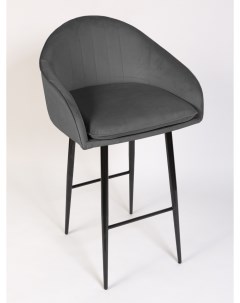 Барный стул Лотос ноги черный металл темно серый Nobrand