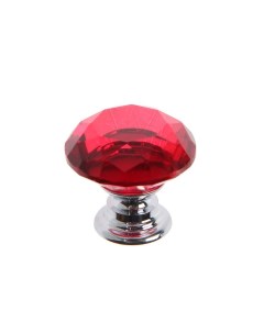 Ручка кнопка цвет красный Алмаз стеклянная d 25 мм Cappio