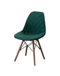 Чехол на стул Eames DSW из велюра 40х46 елка зеленый Chiedocover