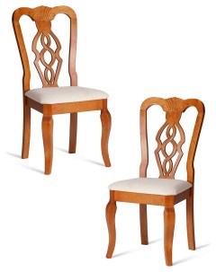Комплект стульев со спинкой для кухни с мягким сиденьем Aphrodite массив ткань Tetchair