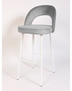 Барный стул Сансет ноги белый металл светло серый Nobrand
