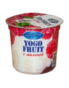 Йогурт Yogo Fruit двухслойный с малиной 2 5 БЗМЖ 150 г Молочный мир