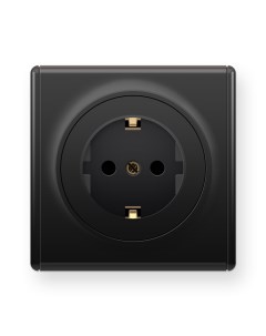 Комплект Розетка с заземлением винтовые контакты в рамке цвет черный Onekeyelectro