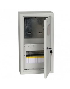 Распределительный шкаф ЩУРн 9 мод IP31 навесной сталь серая дверь с клеммами код Iek