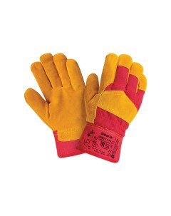 Перчатки защитные спилковые комбинированные желтые Nobrand