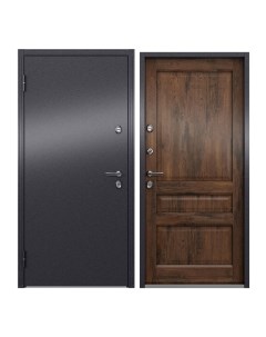 Дверь входная Torex для дома Village 880х2050 левая терморазрыв черный коричневый Torex стальные двери