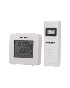 Термометр электронный с часами и беспроводным выносным датчиком Rexant