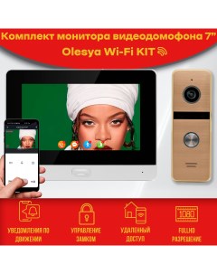 Комплект видеодомофона Olesya Wi Fi AHD1080P Full HD 911go Серый 7 дюймов Alfavision