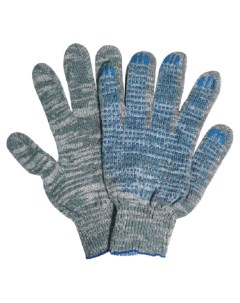 Трикотажные перчатки хлопок 4 х нитка серые 50 пар 10 й класс M 38 40 гр П Кордленд