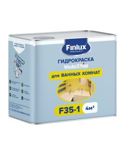 Краска для ванной комнаты плитки внутренних работ 4 кв м F 35 бесцветная Finlux