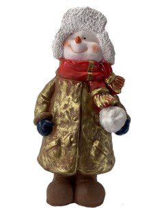 Новогодняя фигурка Снеговик с снежком в пальто НФ139 1 шт Positivenew