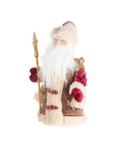 Новогодняя фигурка Дед Мороз в шубе с мелодией 12x9x30 см Sote toys