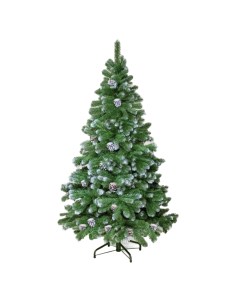 Ель искусственная Снежная королева с шишками 185 см зеленая заснеженная Царь елка