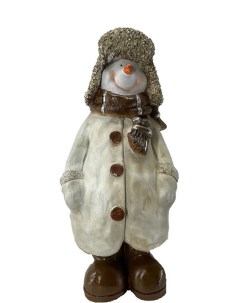 Новогодняя фигурка Снеговик в пальто и шапке НФ162 20x24x50 см Positivenew