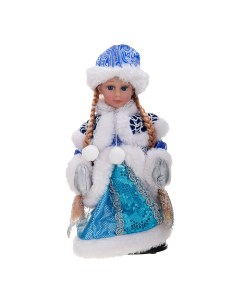 Фигурка новогодняя Снегурочка в шапке музыкальная 30 см Sote toys