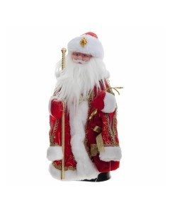 Новогодняя фигурка Дед Мороз в красной шубе с мелодией 18x10x40 см Sote toys