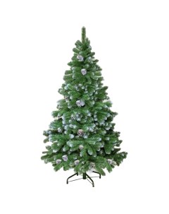 Ель искусственная Снежная королева с шишками 215 см зеленая заснеженная Царь елка