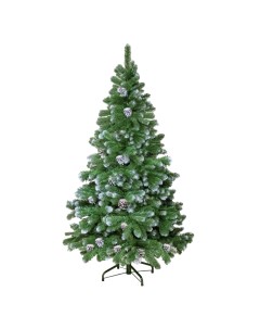 Ель искусственная Снежная королева с шишками 230 см зеленая заснеженная Царь елка