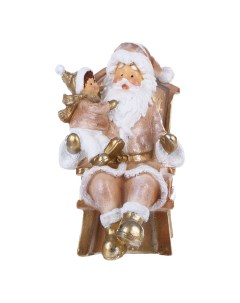 Фигурка новогодняя Дед Мороз золотая 20 см Полиформ