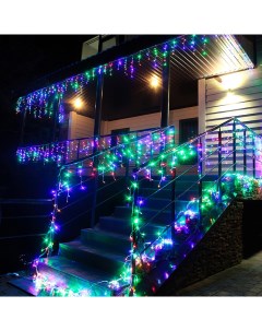 Гирлянда новогодняя светодиодная бахрома уличная на дом GH0022 разноцветная 50 м Baziator