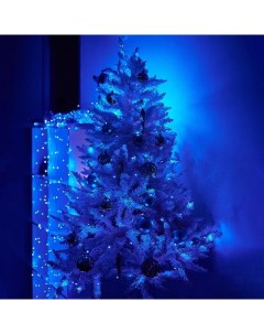 Гирлянда Нить роса с пультом светодиодная новогодняя на дом H0015W 100 м синяя Baziator