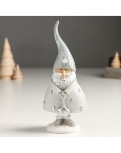 Новогодний сувенир Дед Мороз в серебристом наряде 9498822 5х6 5х15 5 см Nobrand