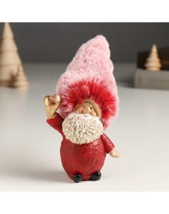 Новогодний сувенир Дедушка Мороз в наряде и меховом колпаке 9498863 6х14х17 см Nobrand