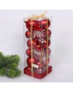 Набор шаров на ель Winter magic 201 3120 24 шт 6 4 см 6 см красный Серпантин