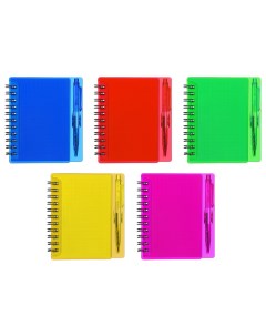 Записная книжка с ручкой в клетку 8 цветов 80 листов Clipstudio