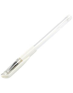 Ручка гелевая 0 5мм белая корпус прозрачный с резиновым держателем First