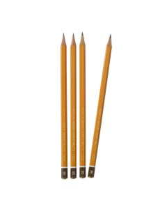Набор чернографитных карандашей 4 штуки профессиональных 1500 B2 Koh-i-noor
