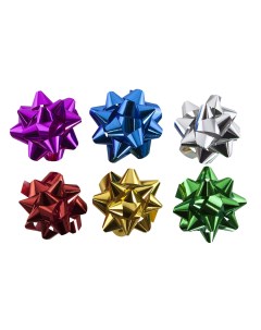 Бант звезда набор из 6 цветов металлик 7 6 см 6 шт Дон баллон