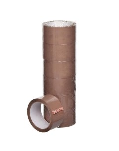 Клейкая лента упаковочная 48 мм x 55 м 43 мкм коричневая 6 штук в упаковке 1594200 Nobrand