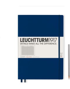 Блокнот Leuchtturm Master Slim A4 в клетку 61 лист темно синий твердая обложка Leuchtturm1917