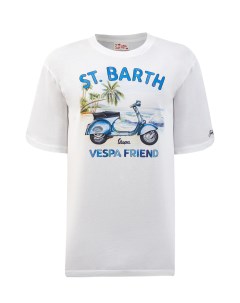 Хлопковая футболка с принтом St Barth Vespa Friend Mc2 saint barth