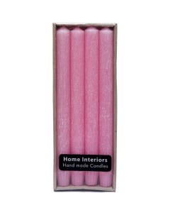 Набор столовых свечей розовые 25 см 4 шт Home interiors