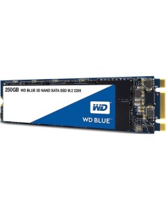 Накопитель SSD M 2 2280 WDS250G2B0B WD Blue 250GB TLC 3D NAND Marvell SATA 6Gb s 550 525MB s 95K 81K Western digital
