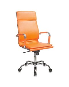 Кресло руководителя CH 993 на колесиках эко кожа оранжевый Бюрократ