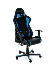 Кресло игровое FE08 на колесиках эко кожа черный синий Dxracer