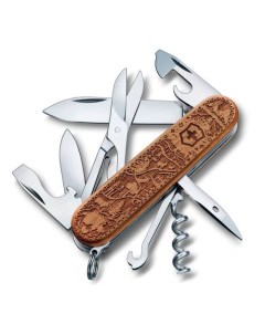 Складной нож Climber Wood Swiss SE2021 функций 12 91мм дерево коробка подарочная Victorinox