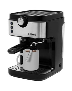 Кофеварка КТ 742 рожковая черный серебристый Kitfort