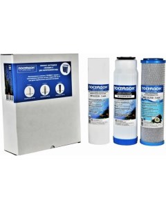 Комплект картриджей для хлорированной воды для любых трехступенчатых систем очистки Ооо посейдон фильтр