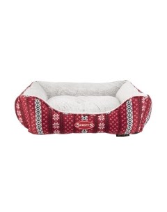 Лежак для животных с бортиками Santa Paws бело красный 60x50 Великобритания Scruffs