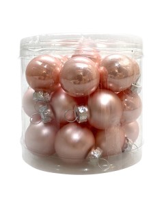 Набор шаров 25мм 24шт стекло розовый Maxijoy
