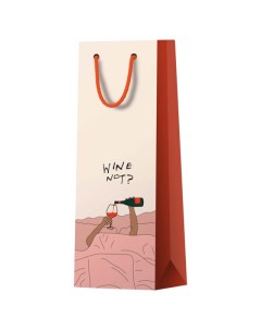 Пакет подарочный Wine not под бутылку 12х36х8 5см Meshu
