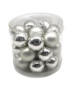 Набор шаров 25мм 24шт стекло серебряный Maxijoy