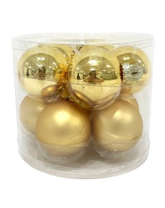 Набор шаров 60мм 10шт стекло золотой Maxijoy