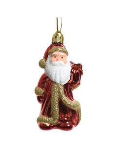 Набор подвесок Дед Мороз 2шт 8см пластик красно золотой Kaemingk