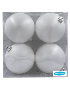Набор шаров 100мм 4шт пластик белый Maxijoy